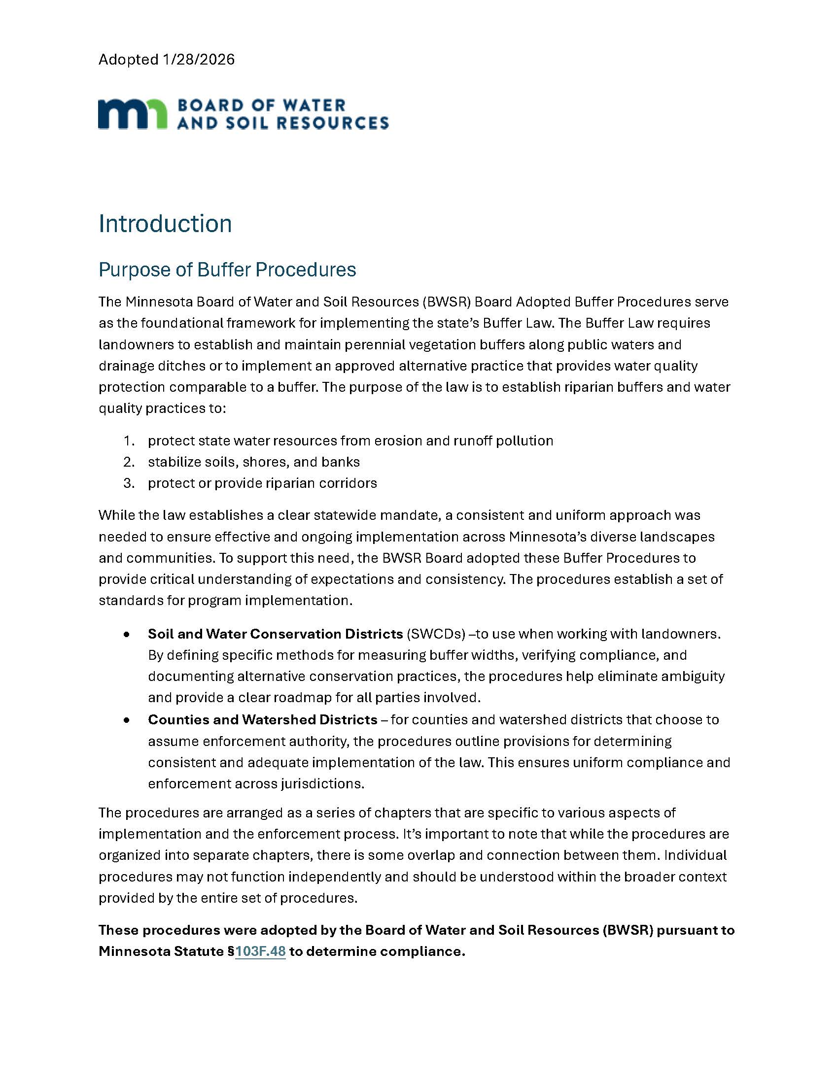 Buffer Procedures Page