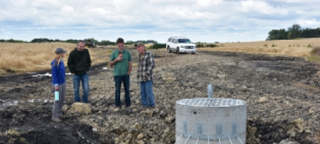 Becker SWCD staff visit the project site with landowner Bill Steffl