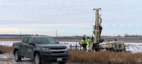 Midwestern Drilling crew used a hollow-stem auger to drill one of Dakota County’s ACRE monitoring wells in Hampton Township