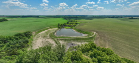 aerial photo of small dam