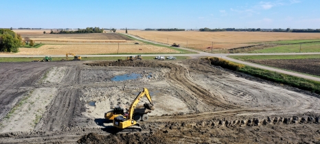 aerial view of construction