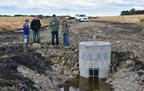 Becker SWCD staff visit the project site with landowner Bill Steffl