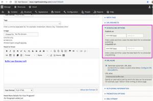 Scheduling options menu in drupal basic page content type