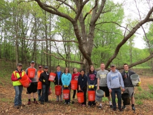 Crew working on oak savanna management