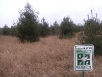 RIM easement sign on ACUB site with trees