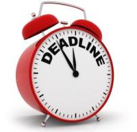 Clock stating deadline is coming